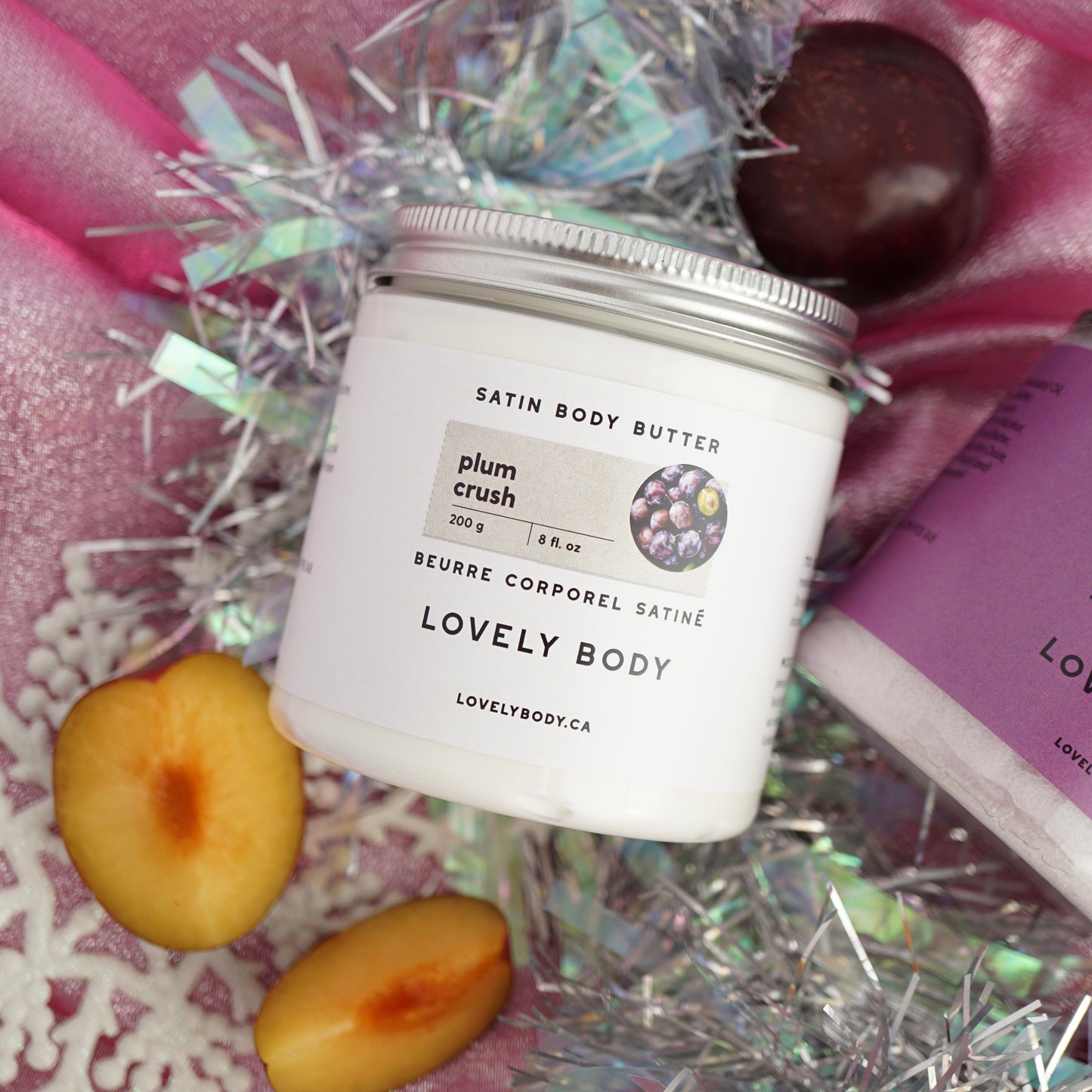 Plum Crush Satin Body Butter - Black Amber, Ripe Plum, Vanilla Woods