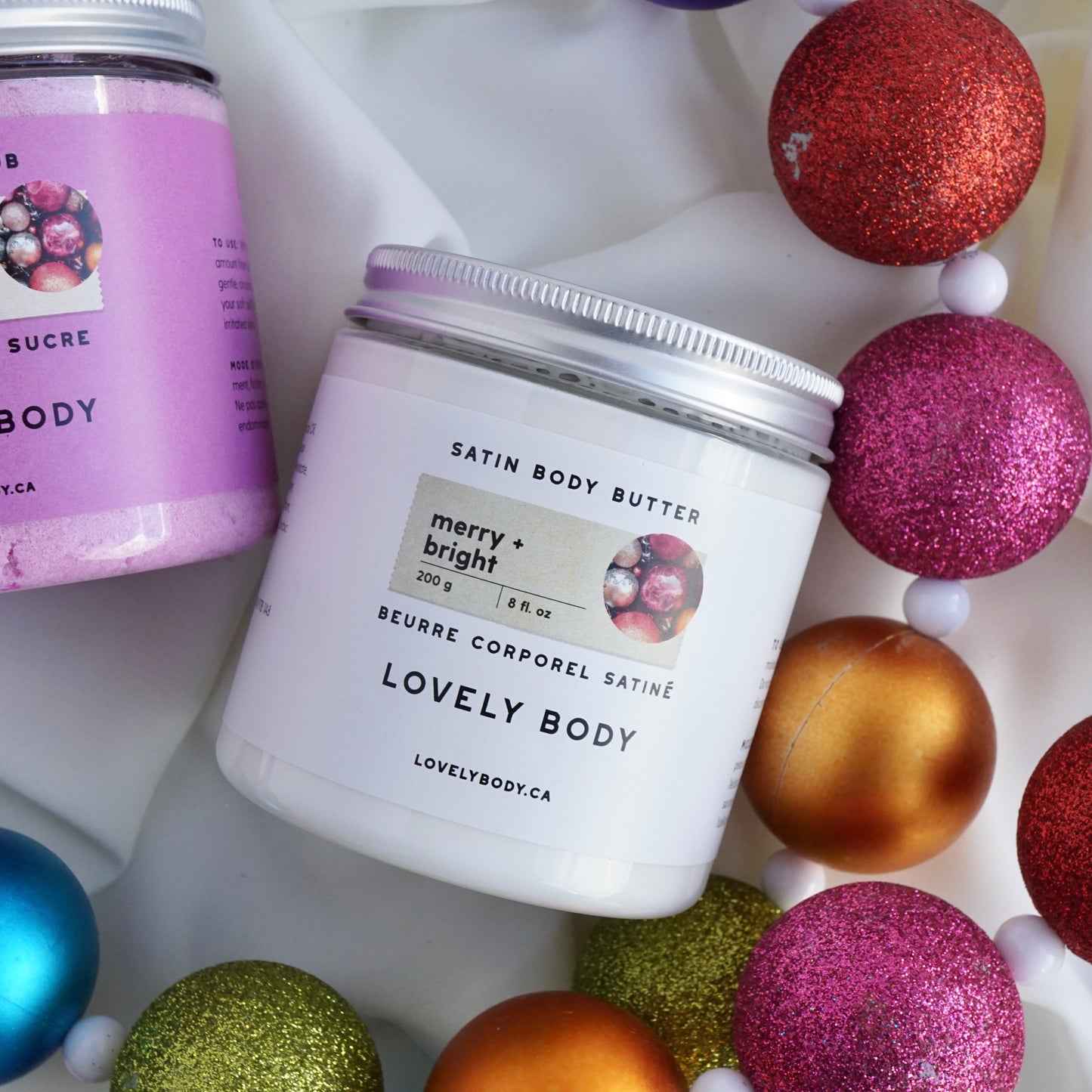 Merry + Bright Satin Body Butter - Passionfruit and Amber