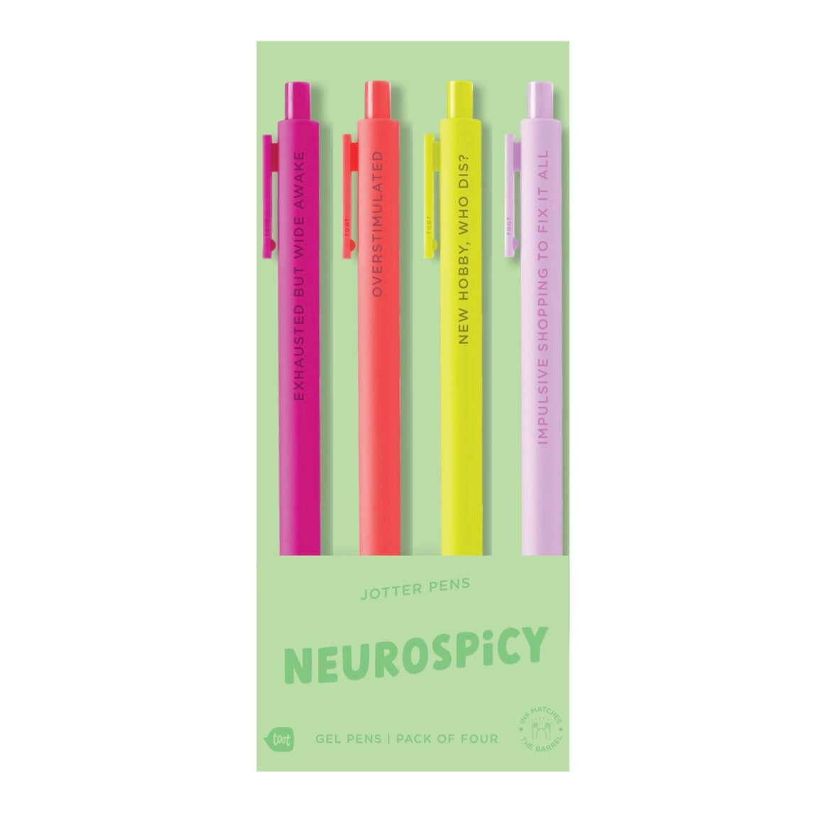 Assorted Colour Themed Jotter Gel Pens - Pack of Four