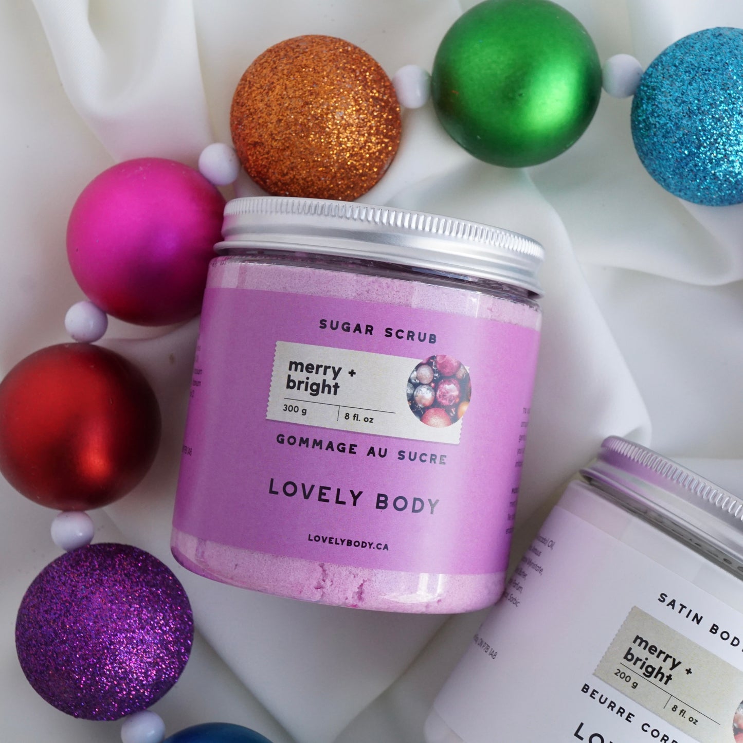 NEW Merry + Bright Sugar Scrub - Passionfruit and Amber Scent