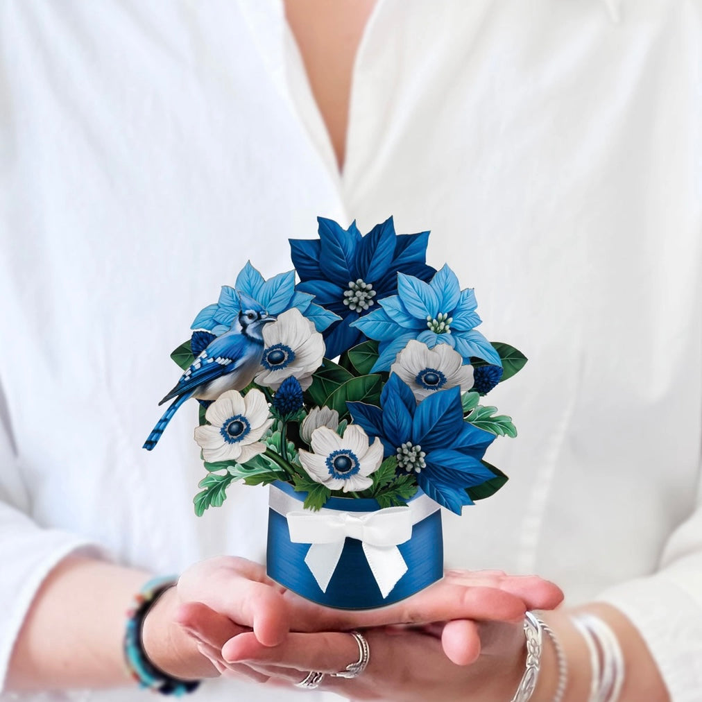 Mini Holiday Pop-up Flower Bouquets and Greeting Cards