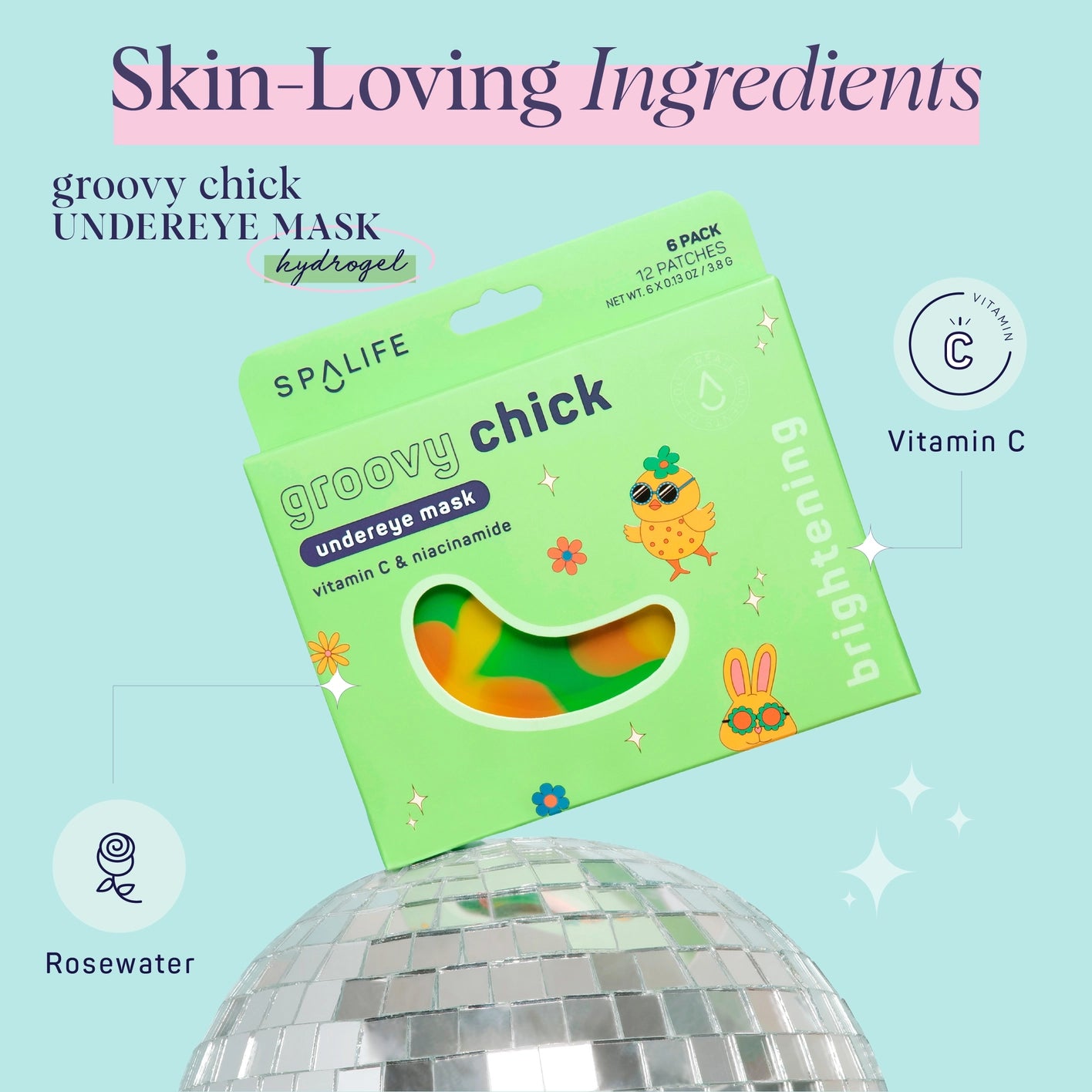 Groovy Chick Brightening Under Eye Masks - 6 Pairs
