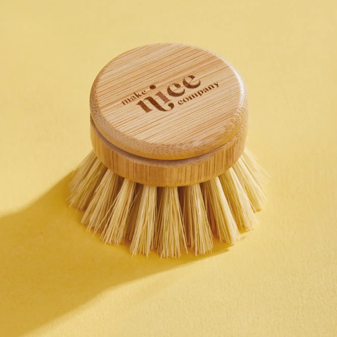 Dish Scrubber Brush - Vegan Tampico Bristles, Beechwood