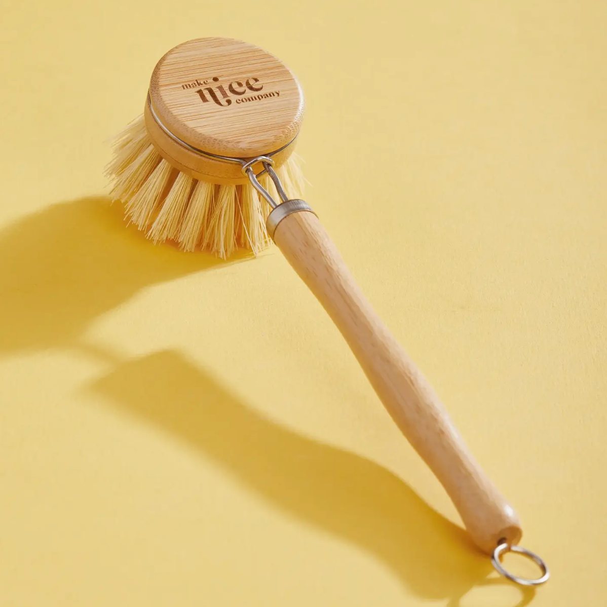 Dish Scrubber Brush - Vegan Tampico Bristles, Beechwood