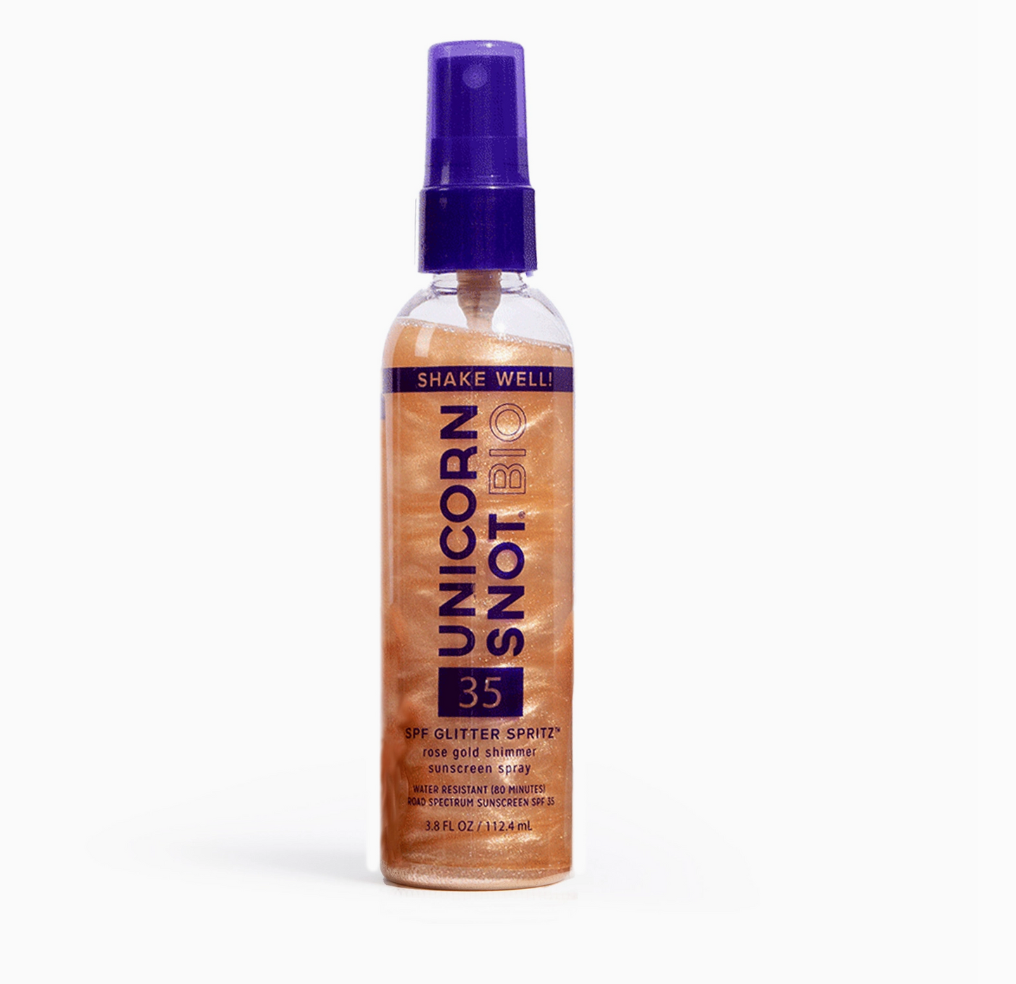 Bioglitter Sunscreen Spritz - SPF 35 Rose Gold Glitter - Unscented and Reef Safe