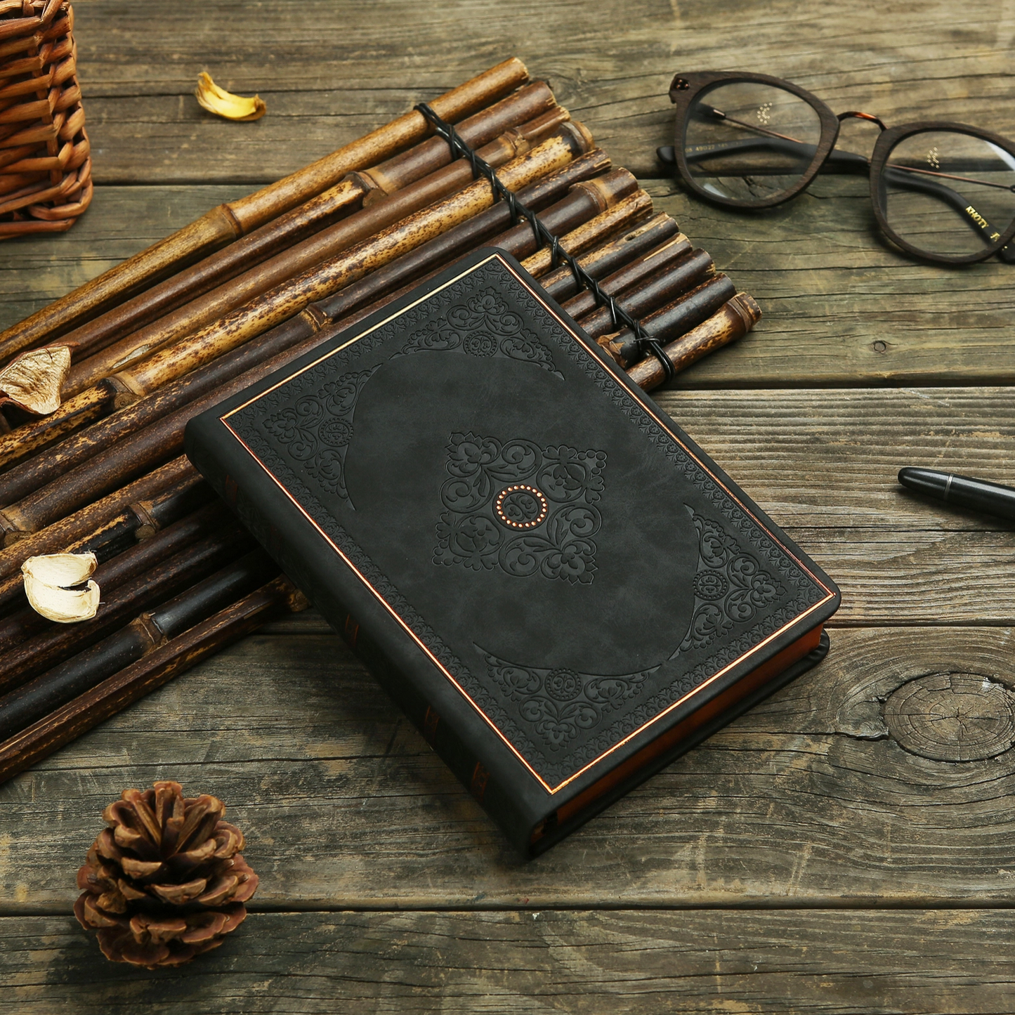 Vintage Style Diary - Gilded Edge Vegan Leather Journal Designed in Canada