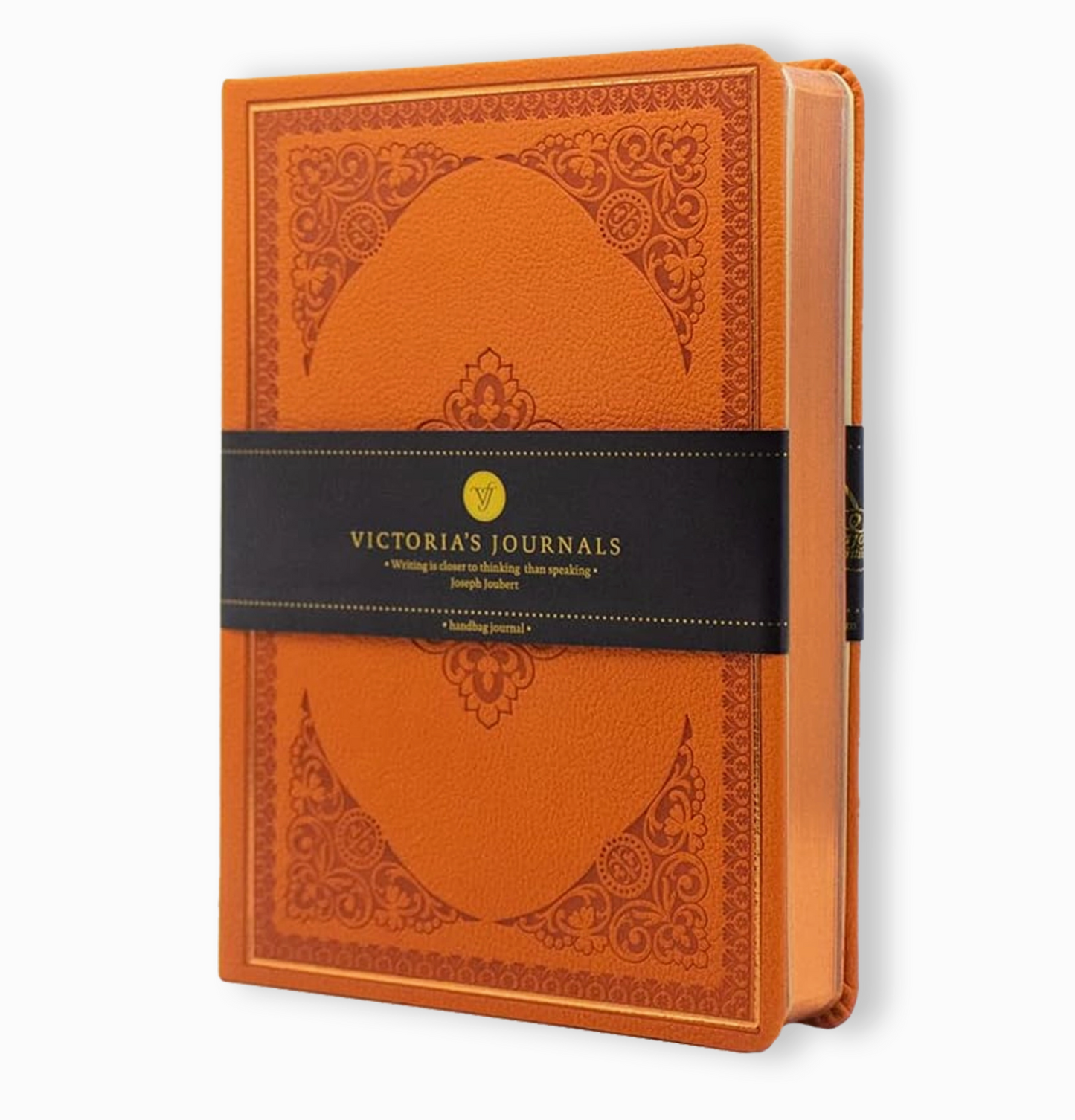 Vintage Style Diary - Gilded Edge Vegan Leather Journal Designed in Canada