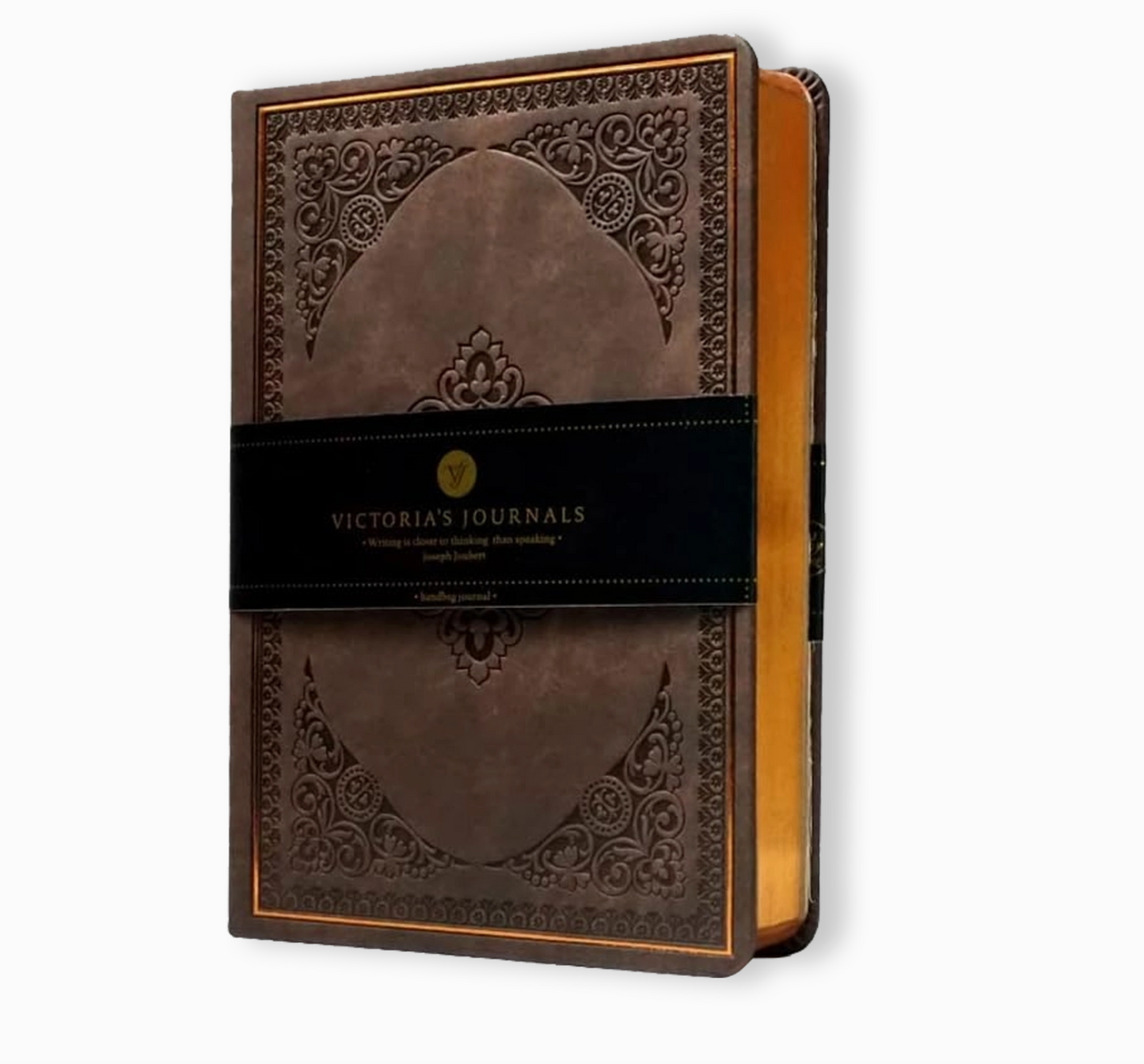 Vintage Style Diary - Gilded Edge Vegan Leather Journal Designed in Canada