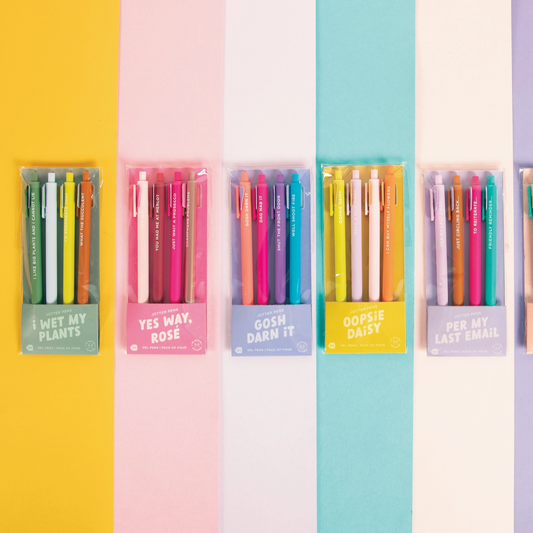 Assorted Colour Themed Jotter Gel Pens - Pack of Four