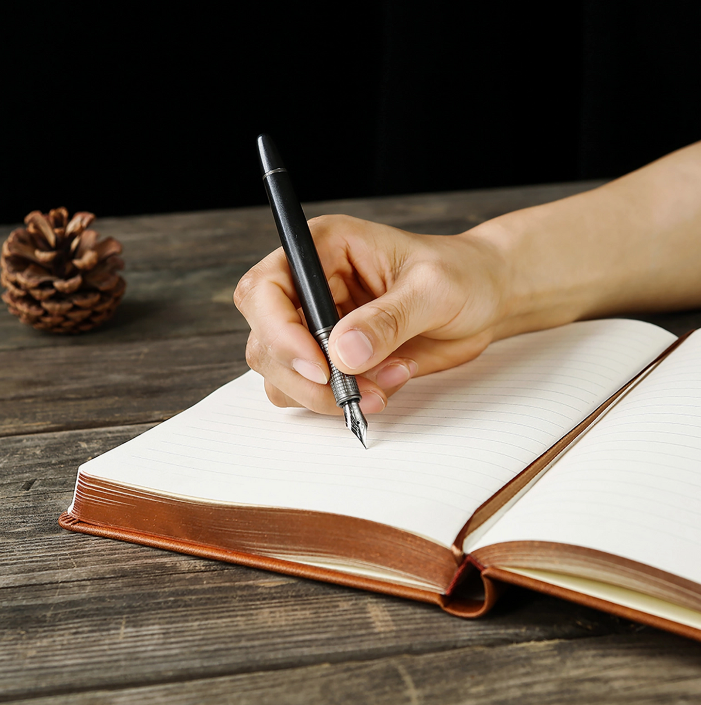 Vintage Style Diary - Gilded Edge Vegan Leather Journal Designed in Canada