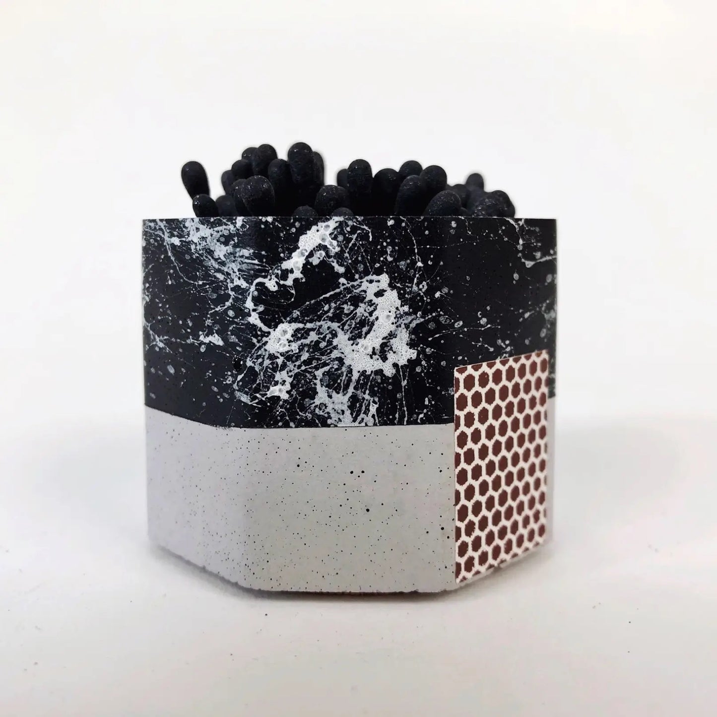 Concrete Match Holder with Matches and Striker