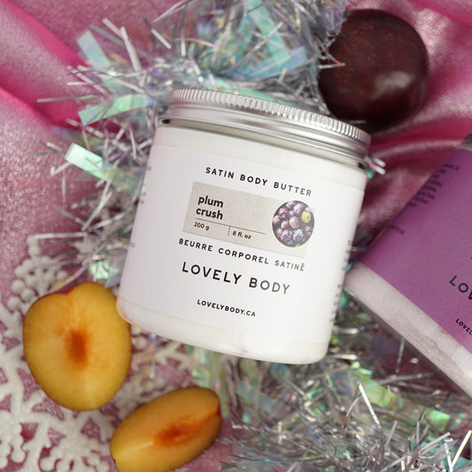 Plum Crush Satin Body Butter - Black Amber, Ripe Plum, Vanilla Woods