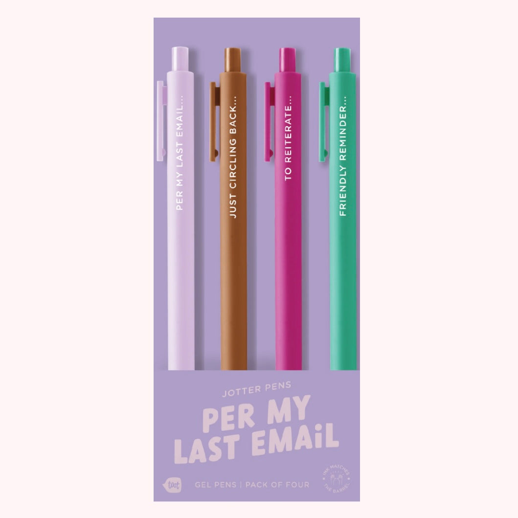 Assorted Colour Themed Jotter Gel Pens - Pack of Four