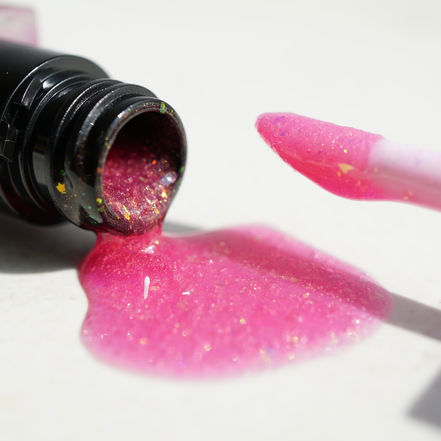 Pixie Punch Lip Gloss - Clear Pink with Iridescent Bio-Glitter