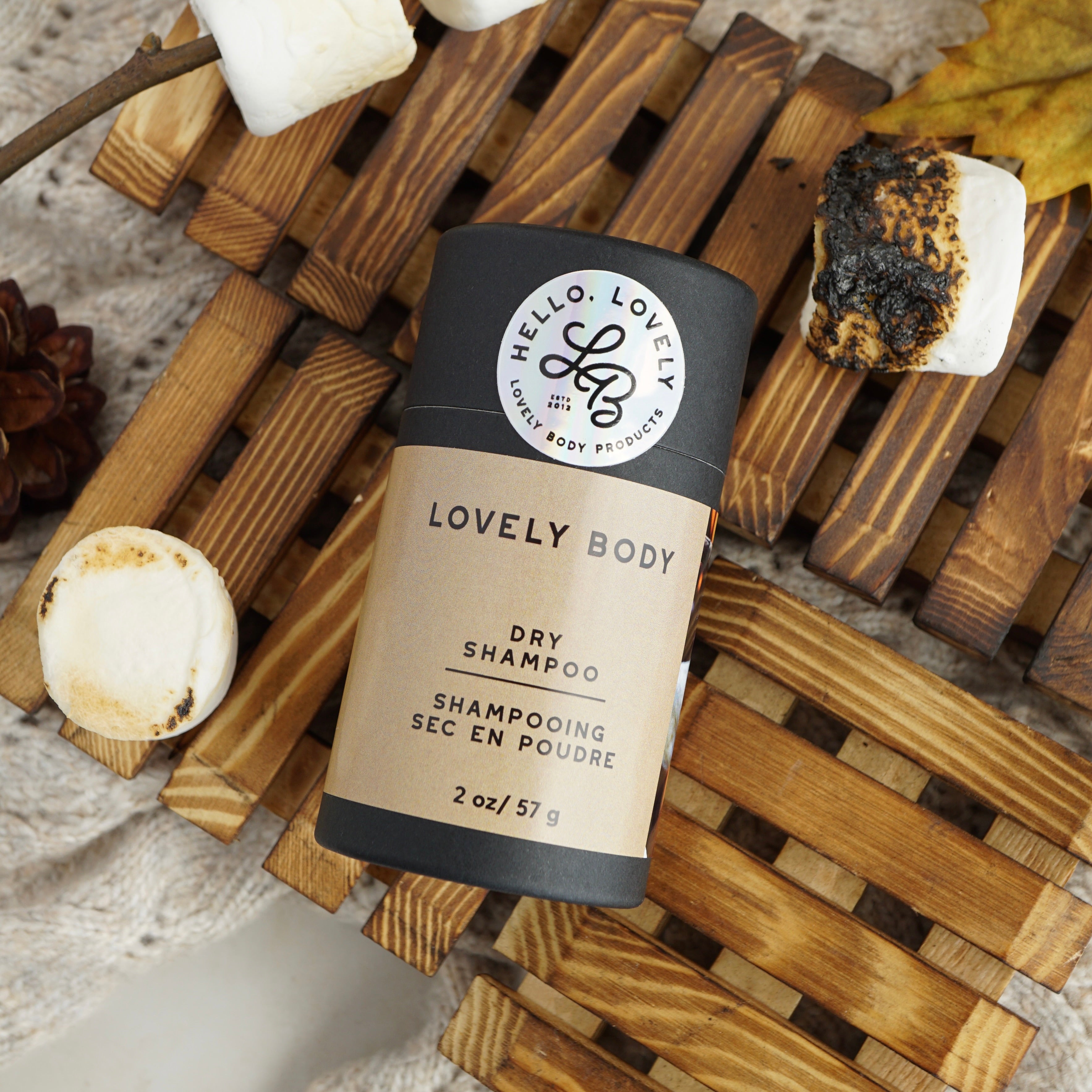 Campfire Marshmallow Dry Shampoo Tapioca Starch, Kaolin Clay Lovely Body Products