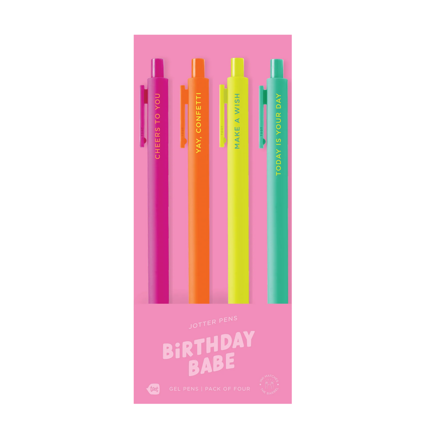Assorted Colour Themed Jotter Gel Pens - Pack of Four