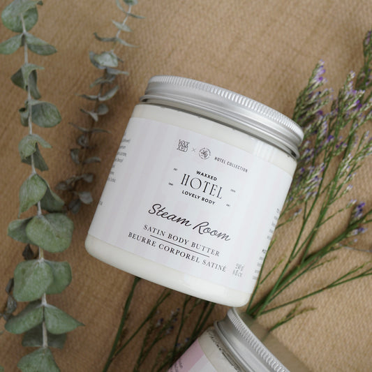 Steam Room Satin Body Butter - White Eucalyptus, Warm Amber, Driftwood - NEW Hotel Collection