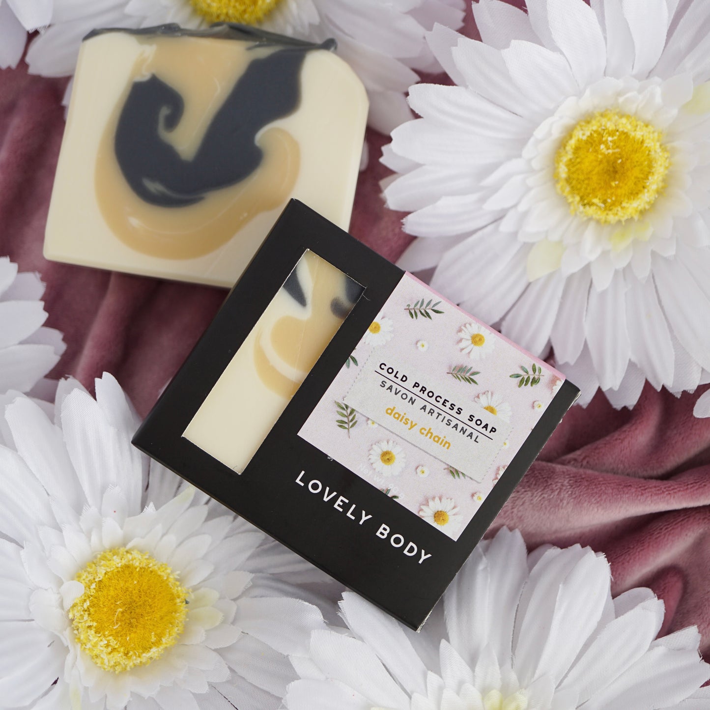 Daisy Chain Cold Process Soap - NEW Scent - Sugared Daisies, Soft Palm, Apricot