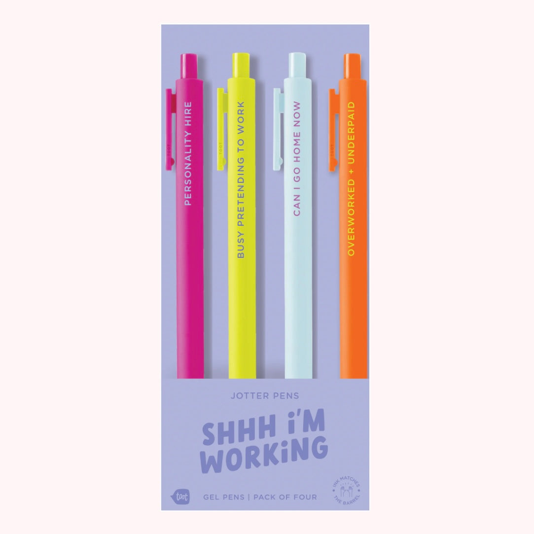 Assorted Colour Themed Jotter Gel Pens - Pack of Four