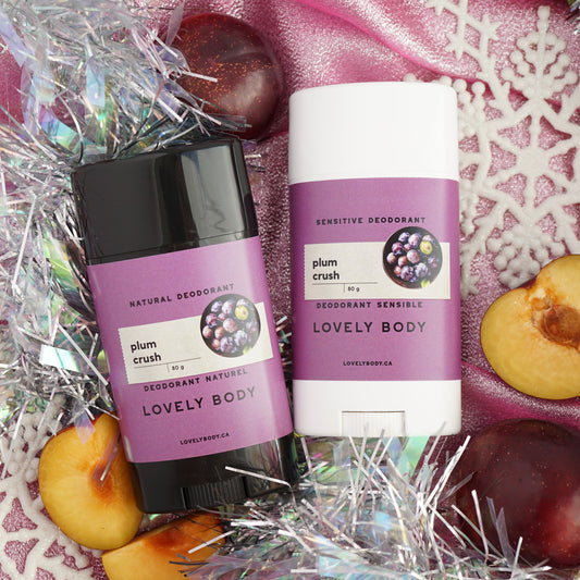 Plum Crush Deodorant Stick - NEW Winter Scent - Black Amber, Ripe Plum, Vanilla Woods