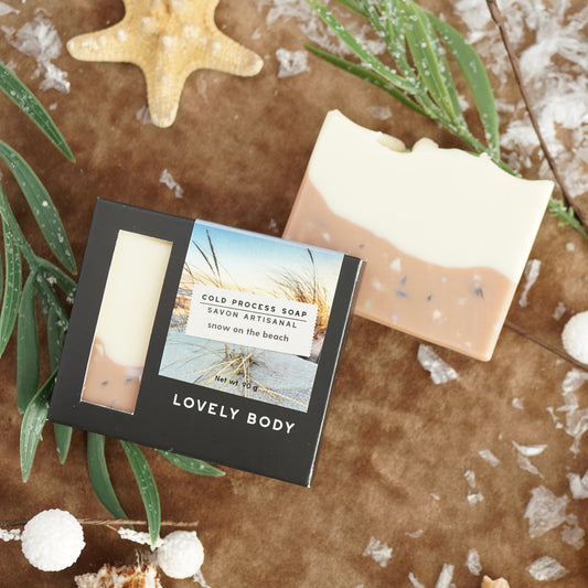 Snow on the Beach Cold Process Soap - NEW Holiday Scent - Frosted Eucalyptus, Sea Salt, Cool Mint