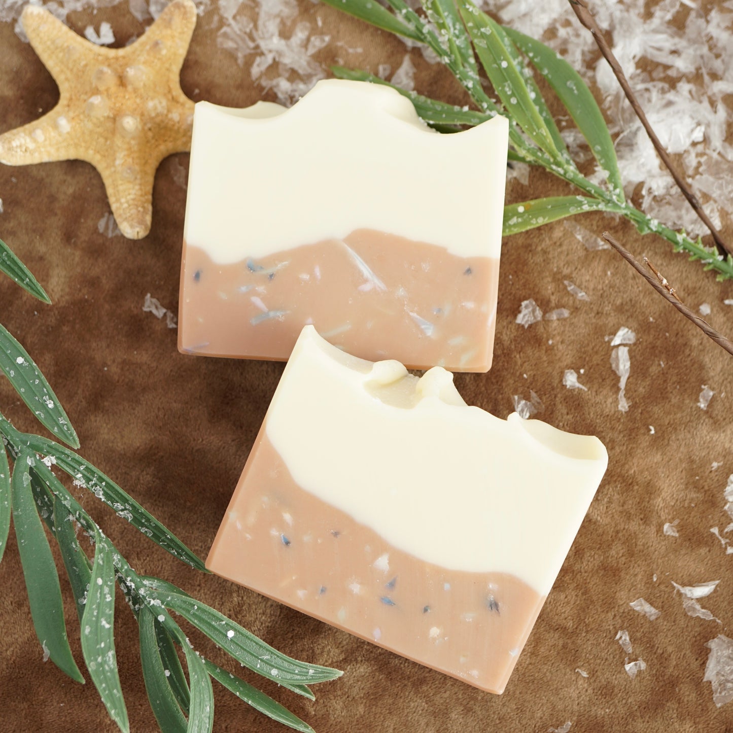 Snow on the Beach Cold Process Soap - NEW Holiday Scent - Frosted Eucalyptus, Sea Salt, Cool Mint