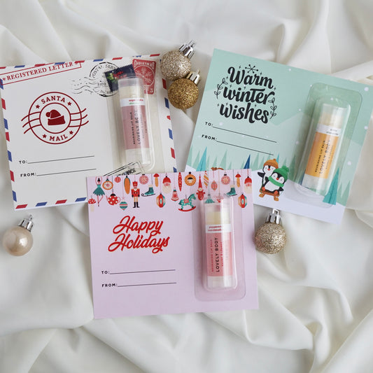 Holiday Lip Balm Cards - Locally Designed
