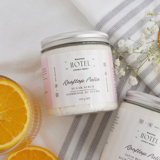 Rooftop Patio Sugar Scrub - NEW Hotel Collection - Blood Orange, Ginger, Champagne