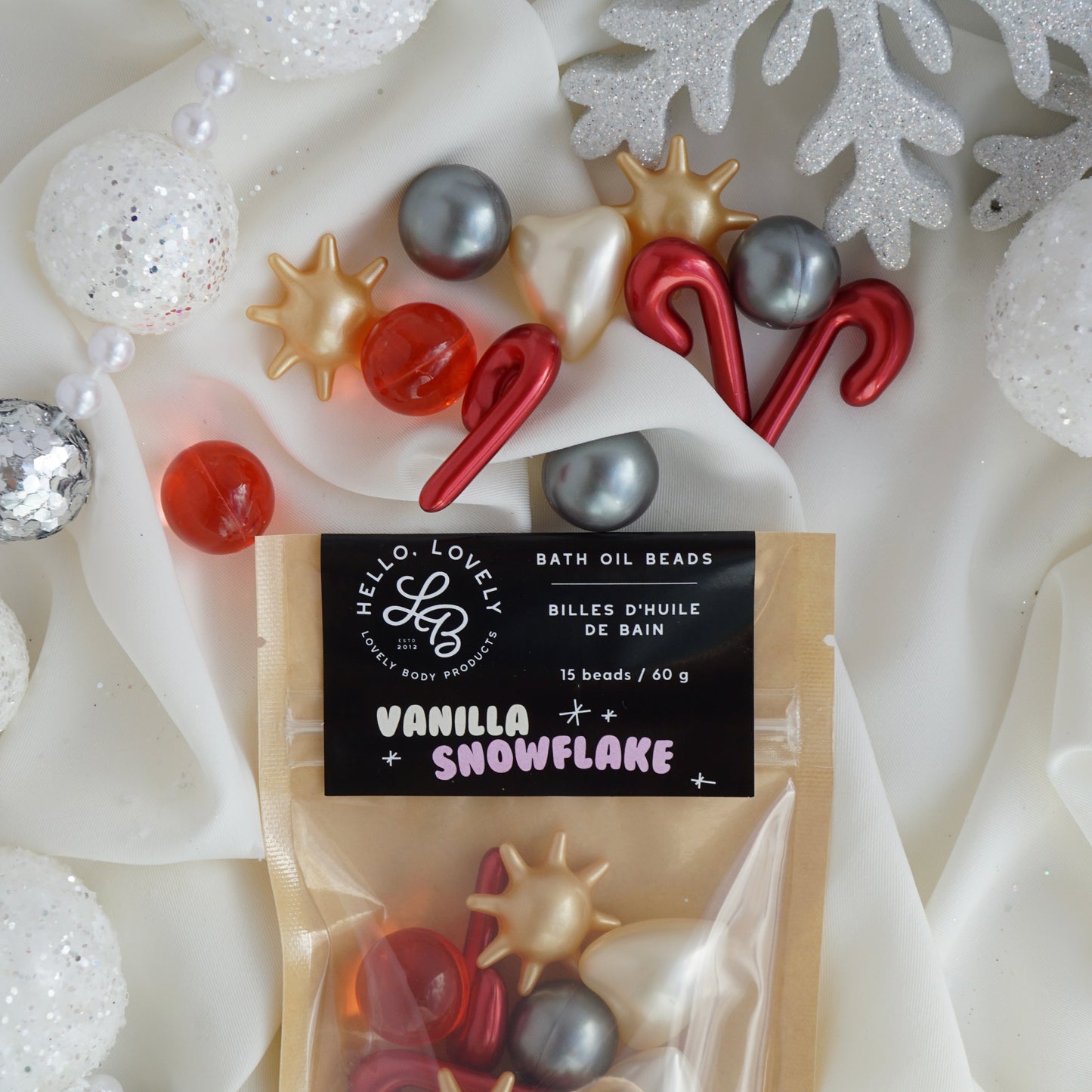 Vanilla Snowflake Bath Oil Beads - Assorted Shapes & Scents