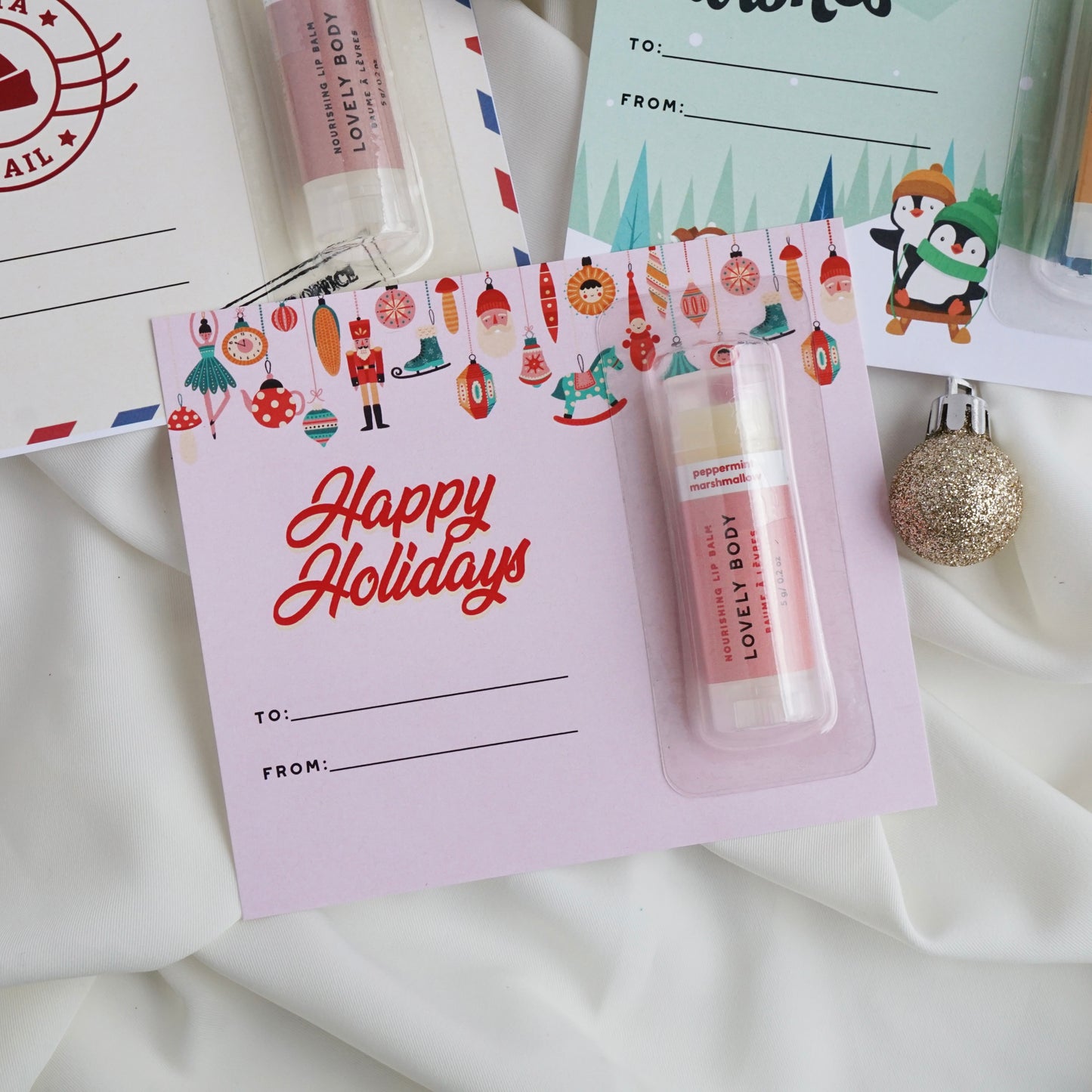 Holiday Lip Balm Cards - Locally Designed