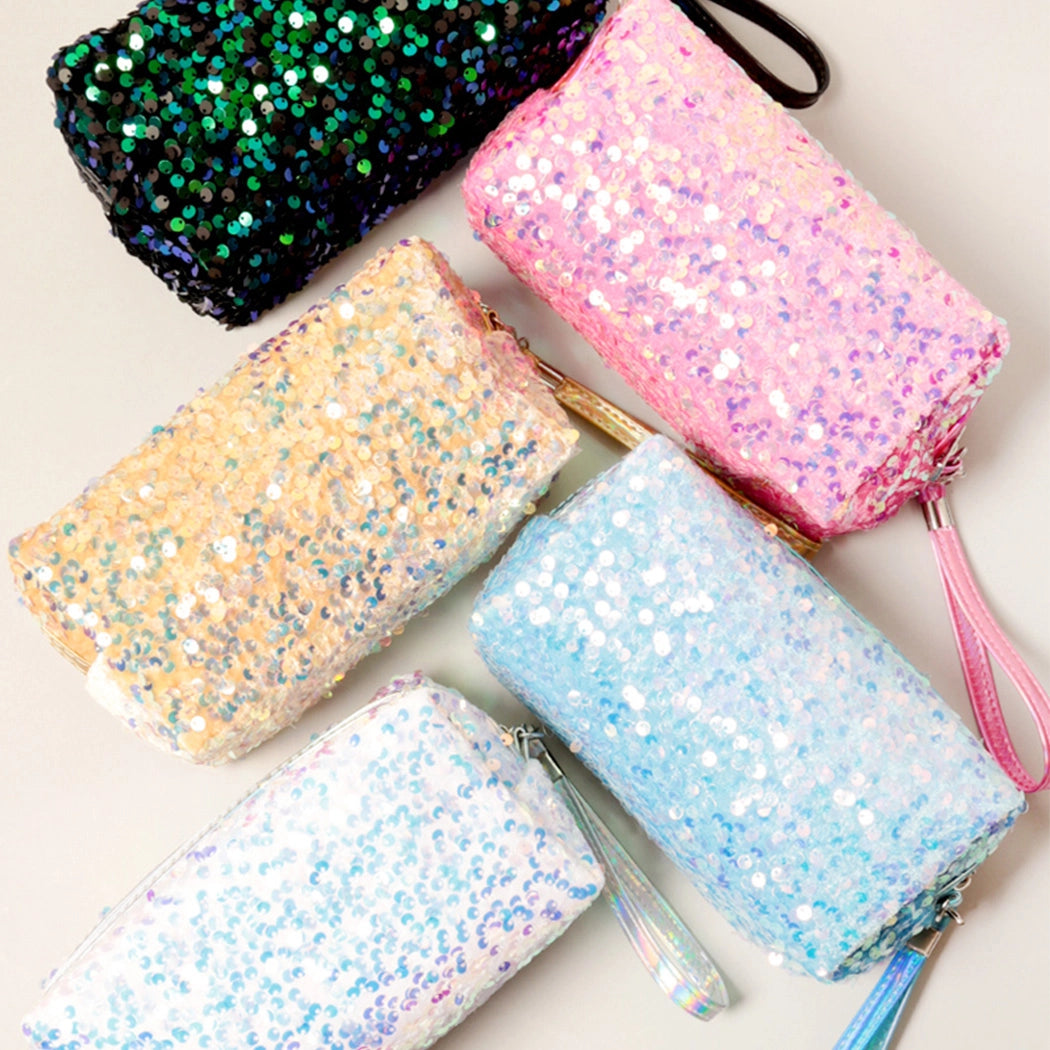 Sequin Cosmetic Pouch Bag