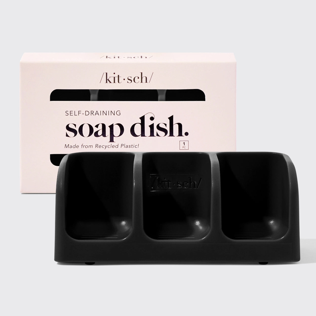 Kitsch Recycled Plastic Self-draining Soap/Shampoo/Conditioner Bar Dish (Holds 3 bars)