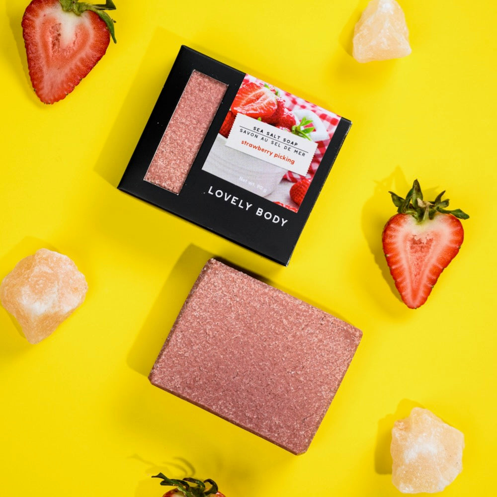 Strawberry Picking Sea Salt Soap - Luxury Spa Bar