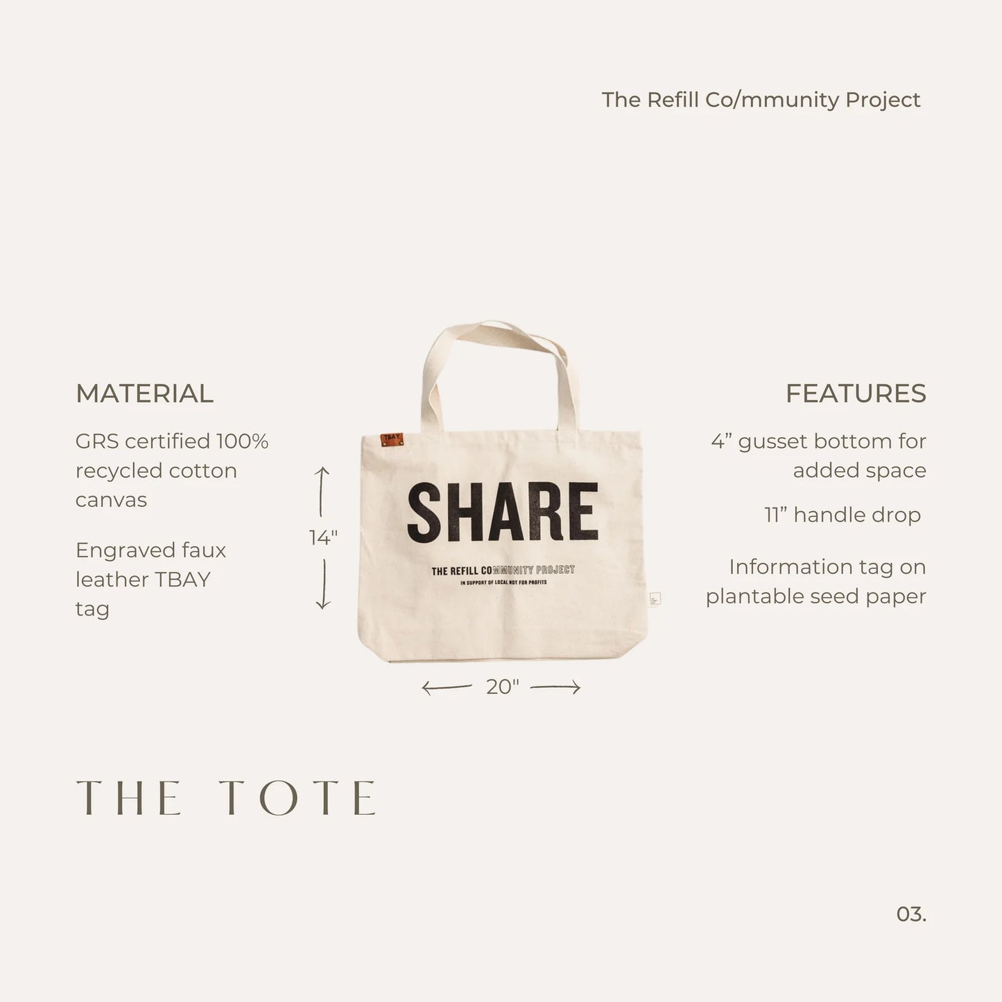 Share Tote - Fundraising Canvas Bag