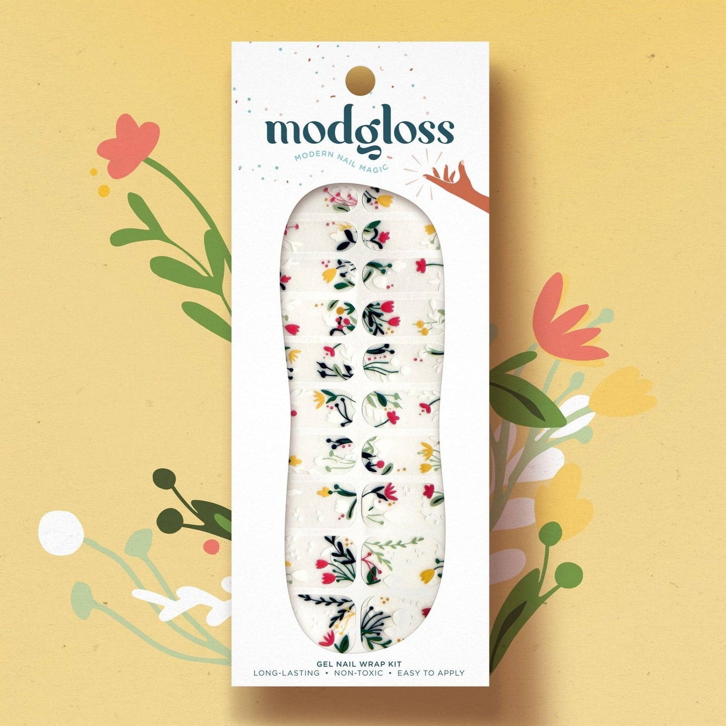 'Garden Party' Transparent Floral Nail Wrap Kit