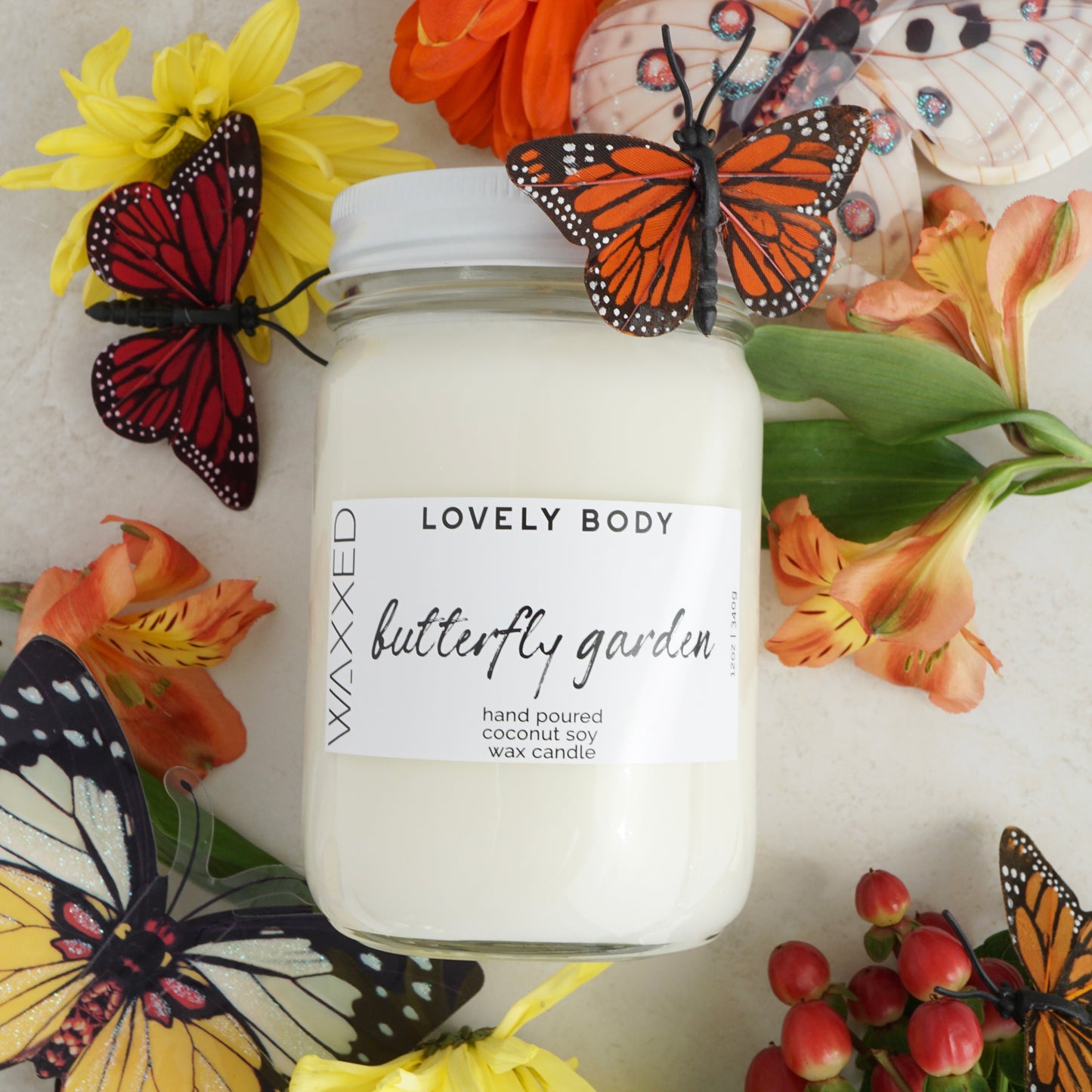 12 oz Lovely Body x Waxxed Candles - 70+ hr Burn Time