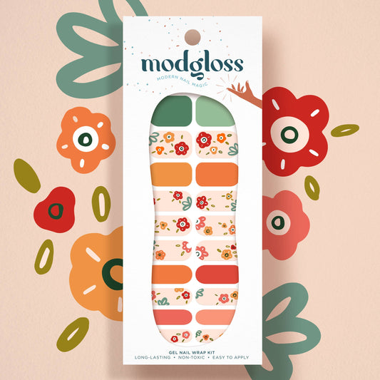 'Folksy Floral' Mexican Flower Nail Art Wrap Kit