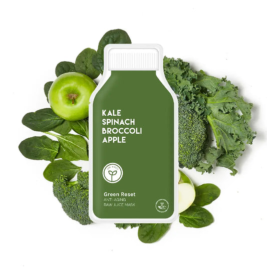 Kale Spinach Broccoli Apple Anti-Aging Raw Juice Sheet Mask