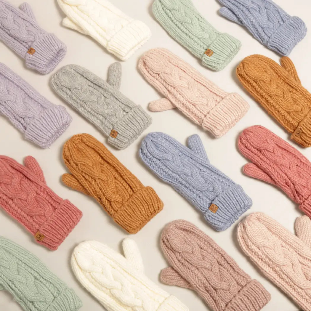 Cozy Cable-Knit Fleece Lined Mittens