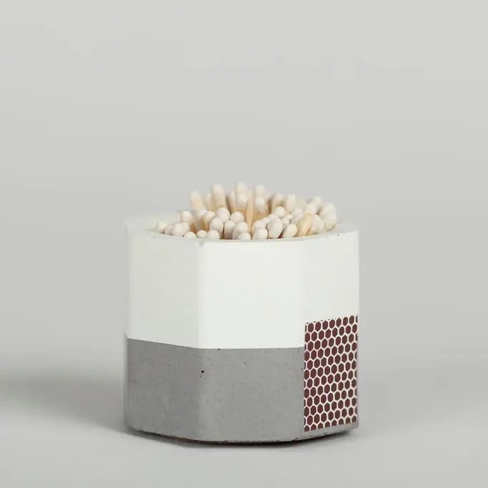 Concrete Match Holder with Matches and Striker